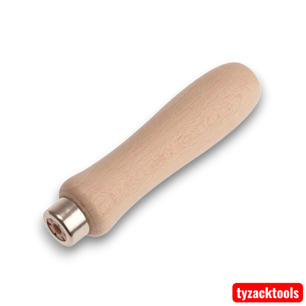 Faithfull Hardwood File Handle 125mm (5in) FAIHWF5 with durable wooden grip and metal ferrule for securely fitting hand files and rasps in woodworking and engineering applications.