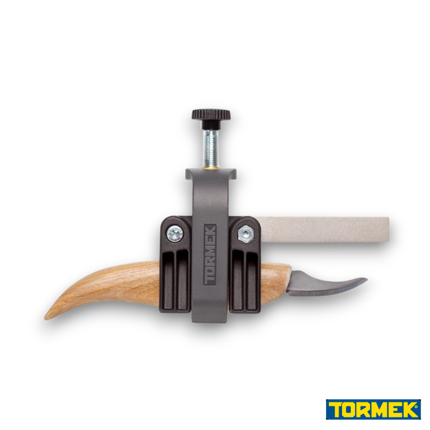 Tormek SVM-00 Small Knife Holder for sharpening carving knives, pocket knives and other small blades with the KJ-45 Centering Knife Jig.