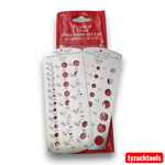 2-piece drill bit gauge set with Metric 1–13mm and Imperial 1/16"–1/2" drill size measuring plates for engineers, machinists and workshop use.