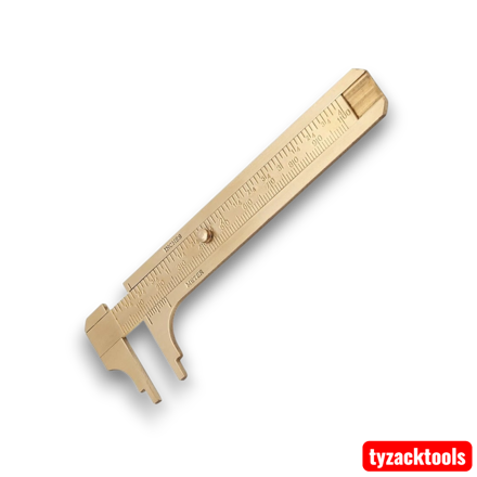 100mm (4-inch) solid brass vernier caliper for accurate internal, external and depth measurements in engineering, jewellery and workshop applications.