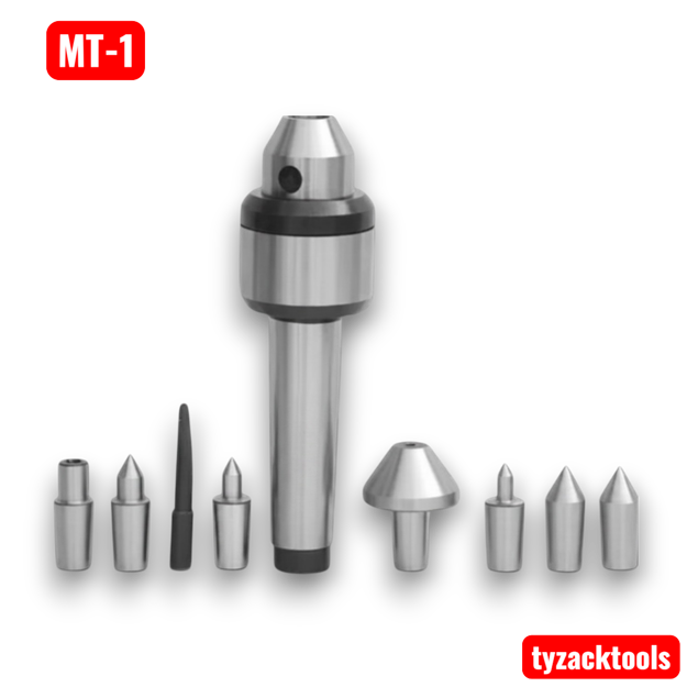 Multi point live centre set for metal lathe machining and precision turning applications