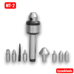 Multi point live centre set for metal lathe machining and precision turning applications
