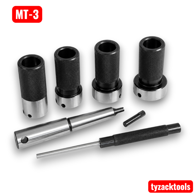 Tailstock Die Holder Set with 3MT Morse Taper Shank and Four Imperial Round Die Holders