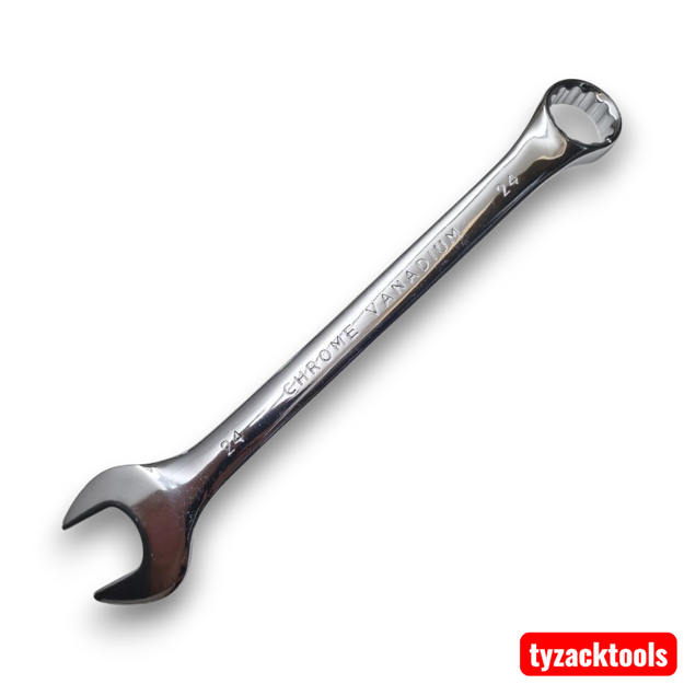 24mm Polished Chrome Vanadium Combination Spanner by Tyzack