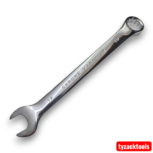 19mm Polished Chrome Vanadium Combination Spanner by Tyzack