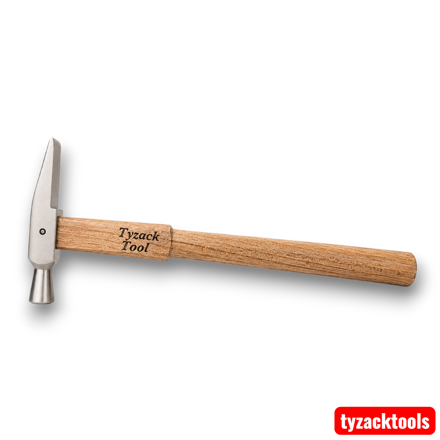 2oz (56g) Swiss style jewellers and watchmakers hammer with polished steel head and wooden handle, ideal for jewellery making, watch repair, metalworking, craft and DIY projects.
