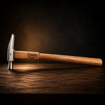 2oz (56g) Swiss style jewellers and watchmakers hammer with polished steel head and wooden handle, ideal for jewellery making, watch repair, metalworking, craft and DIY projects.