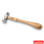 210g (7.5oz) chasing hammer with polished steel ball pein and flat faces, hardwood handle, ideal for jewellery making, chasing, repoussé, silversmithing and metal forming.