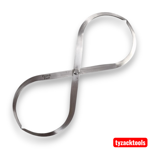 6" double ended outside caliper with pointed ends and firm friction joint for accurate external measurement.