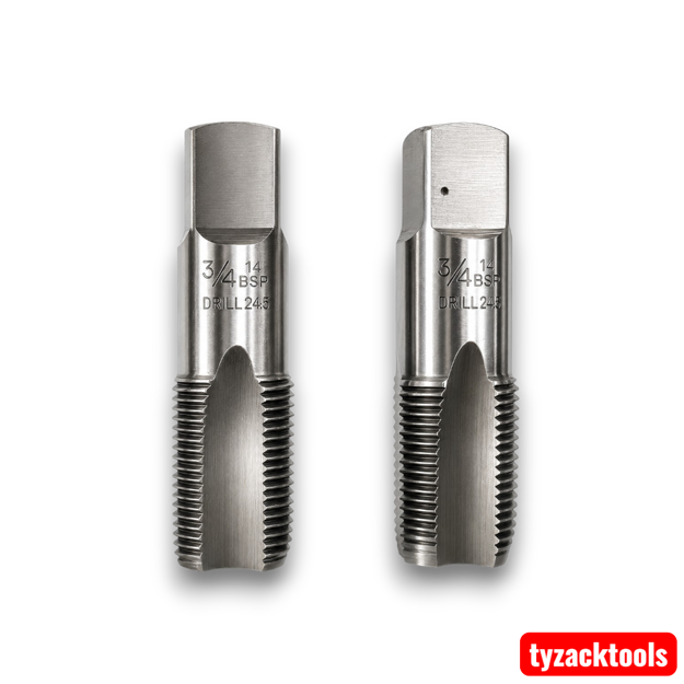 3/4 BSP 14 TPI plug and taper thread taps set