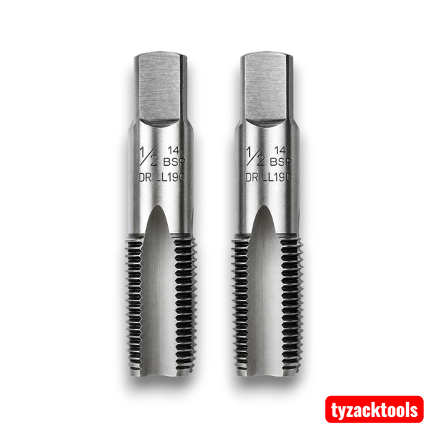 1/2" BSP 14 TPI plug and taper thread taps set