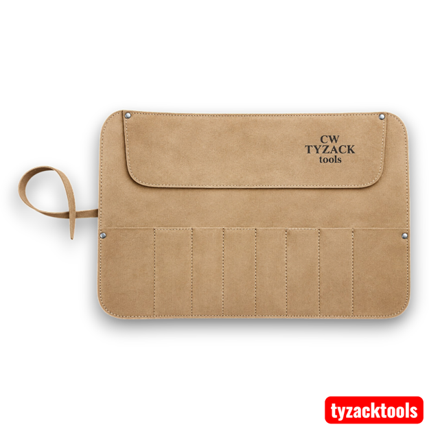Tyzack Tools 8-pocket leather chisel roll for woodworking tools