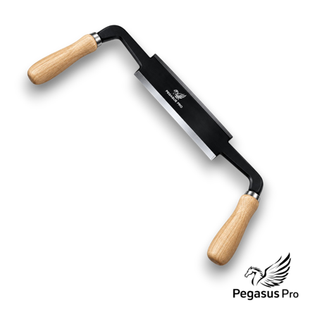 Pegasus Pro 200mm Push & Pull Drawknife with hardwood handles for woodworking and timber shaping.