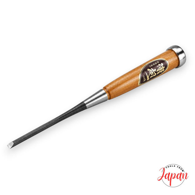 Fugikawa Japanese White Steel laminated socket chisel with Red Oak handle