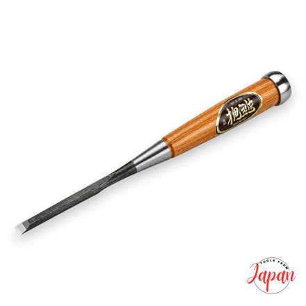 Fugikawa Japanese White Steel laminated socket chisel with Red Oak handle