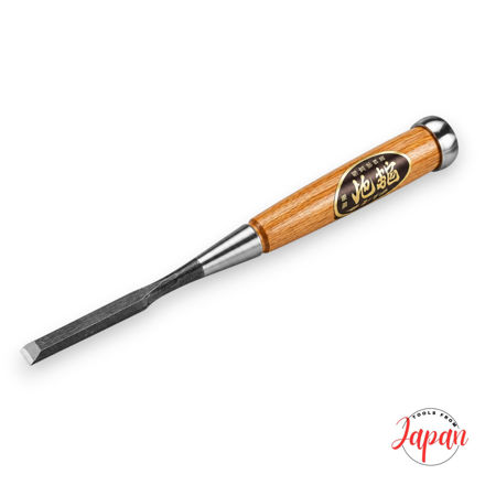 Fugikawa Japanese White Steel laminated socket chisel with Red Oak handle