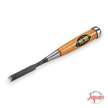 Fugikawa Japanese White Steel laminated socket chisel with Red Oak handle