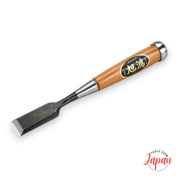 Fugikawa Japanese White Steel laminated socket chisel with Red Oak handle