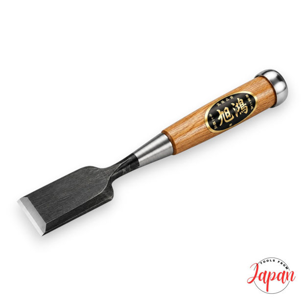 Fugikawa Japanese White Steel laminated socket chisel with Red Oak handle