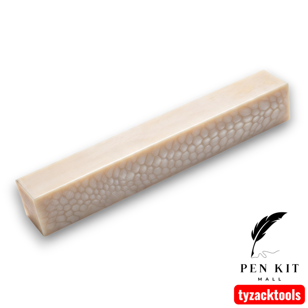 Cream dragon scale pen blank, 130×20×20mm
