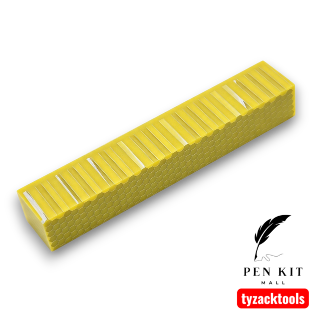 Crystal Yellow Aluminum Honeycomb Resin Pen Blanks