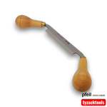Pfeil Zuga Swiss-made drawknife with steel blade, wooden handles and brass ferrules